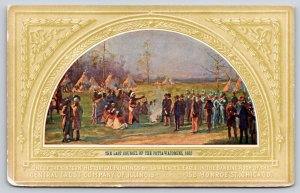Illinois~Last Council Of The Pottawatomies Historical Painting Scene~Postcard