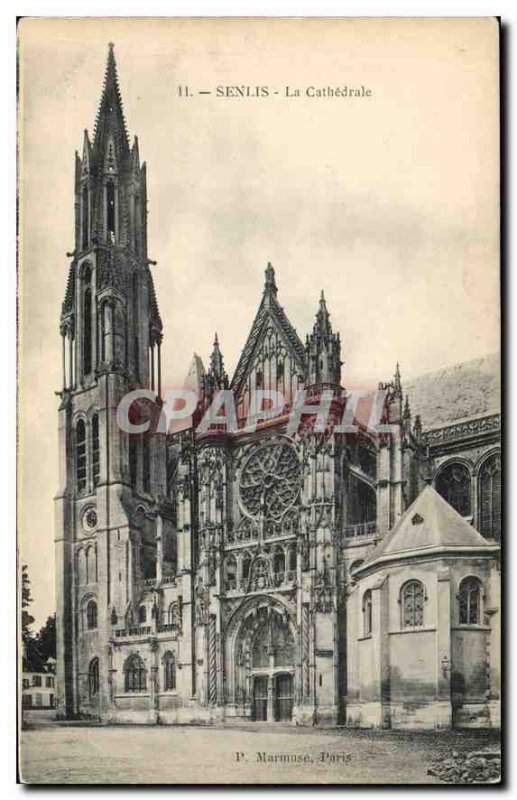 Old Postcard Senlis Cathedral