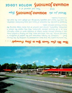 Howard Johnson's Motor Lodge Landmark For Hungry Americans Bi Fold