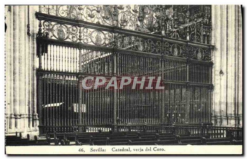 Old Postcard Sevilla Catedral Verja Del Coro