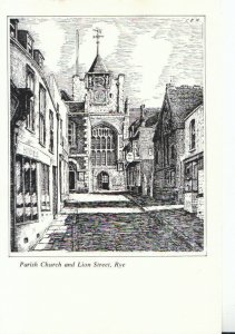 Sussex Postcard - Parish Church and Lion Street - Rye - Ref TZ8507