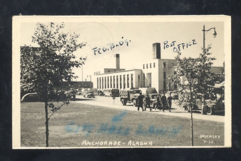 RPPC ANCHORAGE ALASKA DOWNTOWN STREET SCENE VINTAGE REAL PHOTO POSTCARD