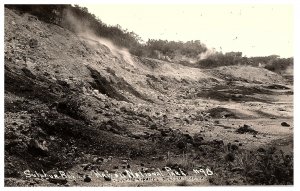 RPPC Postcard Hawaii Sulphur Bar Hawaii National Park Volcano c1940s