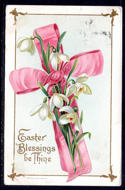 Easter Blessing,Cross,Flowers