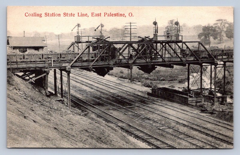 J87/ East Palestine Ohio Postcard c1910 Coal Station State Line Mine 1191