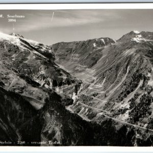 c1940s Stelvio Pass, Italy RPPC Mountain Road Alps 2760m Scorluzzo Trafoi A363