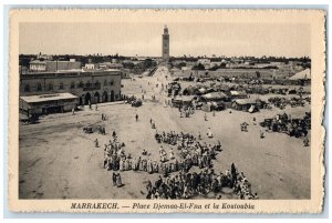 c1940's Jemaa-El-Fna Square And The Koutoubia Marrakesh Morocco Postcard