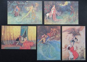 Collection of 5 Illustrations by WARWICK GOBLE c1980s Postcards by Philyum Ridd