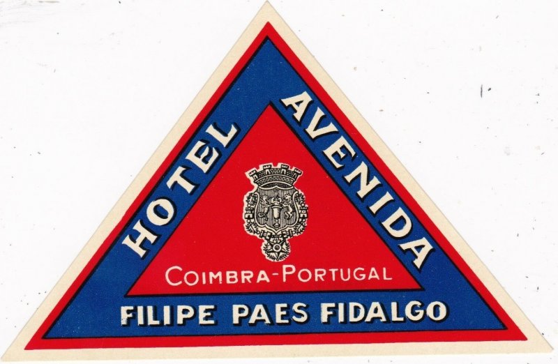 Portugal Coimbra Hotel Coimbra Vintage Luggage Label sk2376