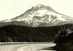 c1950s Rppc Real Photo Postcard Mt Hood From Highway Oregon Sawyers 15-442 