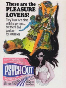 Psych Out Pleasure Lovers Cult Hippy Movie Film Art Postcard