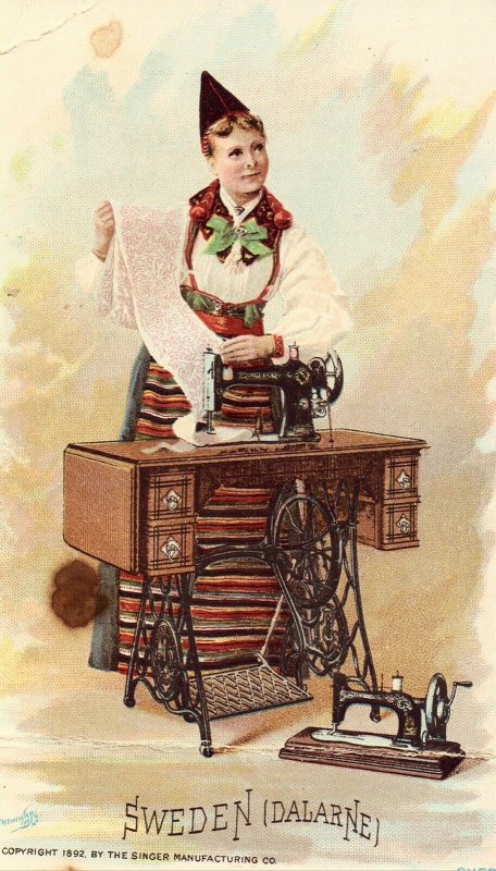Victorian Trade Card - Singer Sewing Machines - Sweden