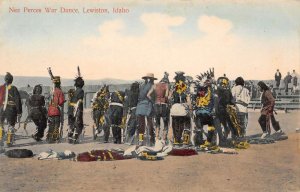 Lewiston Idaho Nez Perces War Dance, Color Lithograph Vintage Postcard U5224
