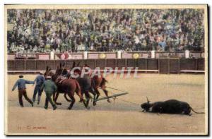 Old Postcard Bullfight Bullfight El arrastre