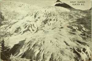 Great Glacier British Columbia Canada postcard early 1900's