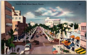 1951 Lincoln Road Miami Beach Florida Street View Palm Buildings Posted Postcard