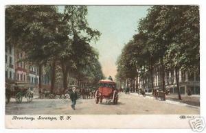 Broadway Saratoga New York 1909 postcard