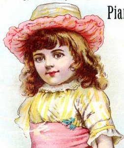 1880s-90s The Franklin Piano Finn & Phillips Cute Child P208