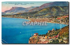 Old Postcard Grimaldi Ventimiglia Frontiera Italiana Menton Panorama