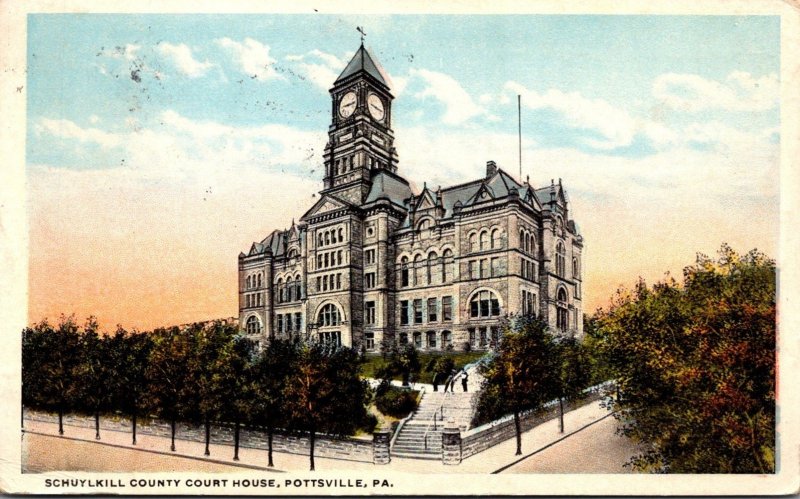 Pennsylvania Pottsville Schuylkill County Court House 1916 Curteich