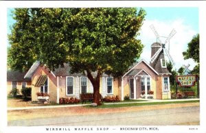 Mackinaw City, MI Michigan  WINDMILL WAFFLE SHOP  Roadside Restaurant  Postcard