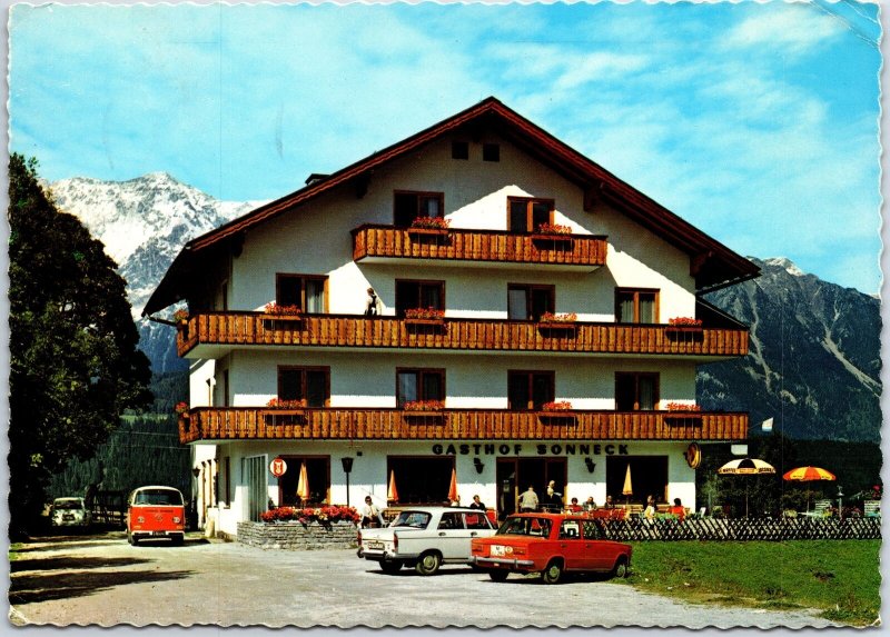 VINTAGE POSTCARD CONTINENTAL SIZE HOTEL-PENSION SONNECK STEIERMARK AUSTRIA '70