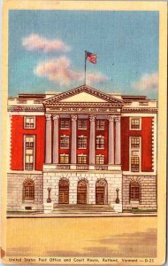 Postcard COURT HOUSE SCENE Rutland Vermont VT AO0965