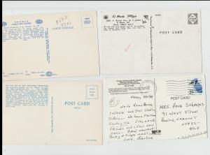 Lot of 4 Hotel Motel Roadside Postcards