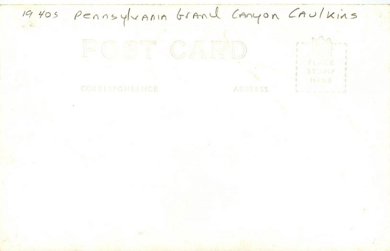 1940s Pennsylvania Grand Canyon Caulkins PA RPPC Postcard 25-11576