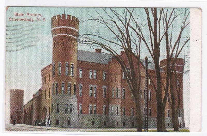 State Armory Schenectady New York 1908 postcard