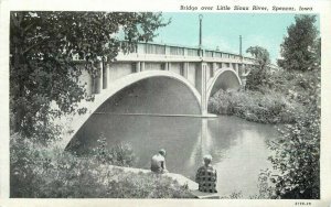 Bridge Little Sioux River Spencer Iowa Valley News Teich 1930s Postcard 20-11932