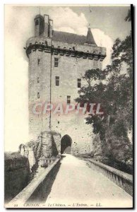 Postcard Old Chinon Chateau L & # 39Entree