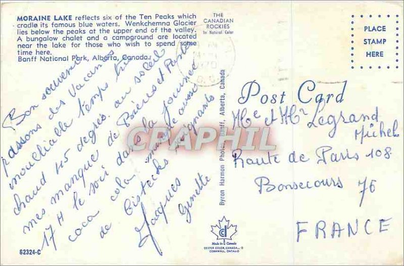 Old Postcard Moraine Lake