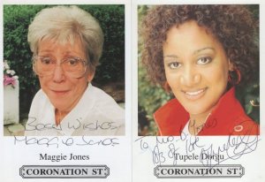 Tupele Dorgu Maggie Jones Coronation Street 2x Hand Signed Cast Photo s