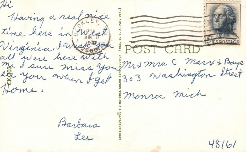 Vintage Postcard 1970  Cheat Mountain Aurora West Virginia W. VA