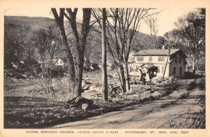 Waterbury Vermont 1927 flood wrecked houses Union St antique pc ZC549209