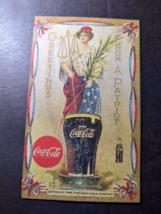 Mint 1948 USA Coca Cola Advertisement Postcard Greetings From A Patriot