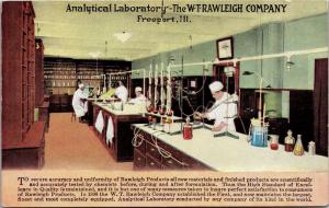 W.T. Rawleigh Company Analytical Laboratory Freeport IL Vintage Postcard L16