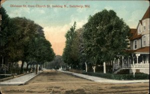 Salisbury Maryland MD Division Street c1910 Vintage Postcard