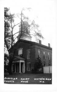 Watkins Glen New York Court House Real Photo Antique Postcard K60974