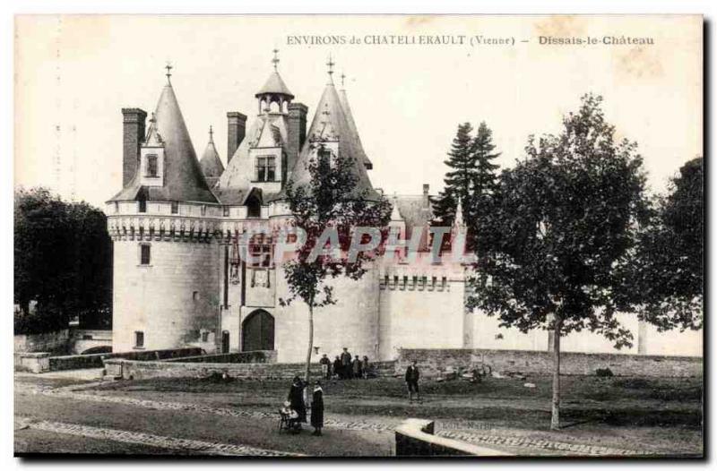 Around Chatellerault Old Postcard Dissais the castle