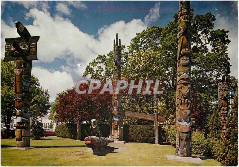 Modern Postcard Totem Poles Thunderbird Park Victoria BC