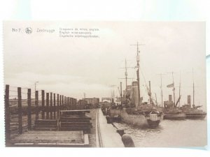 Pair of WW1 Vintage Postcards English Mine Sweepers at Zeebrugge ML532 ML557