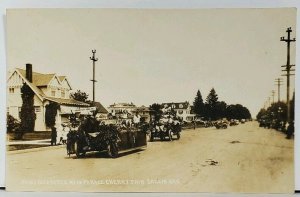 OR Salem Cherry Fair City Lodge 498 in Decorated AUTO Parade RPPC Postcard M4