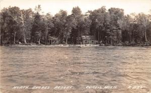 D30/ Curtis Michigan Mi Real Photo RPPC Postcard 1940 North Shores Resort