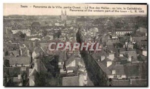 Postcard Panorama Tours Old City Western part of Rue des Halles off the Cathe...