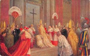 Santita Pio XI Pope Religious Scene Antique Postcard J74506