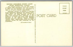 Postcard Springfield Illinois IL Courthouse 1950s Chrome vintage