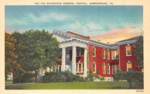 HARRISONBURG, VA  Virginia  ROCKINGHAM MEMORIAL HOSPITAL  c1940's Linen Postcard