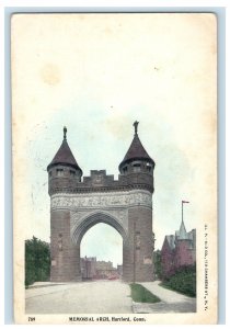 1904 Memorial Arch, Hartford Connecticut CT Antique Posted Postcard 